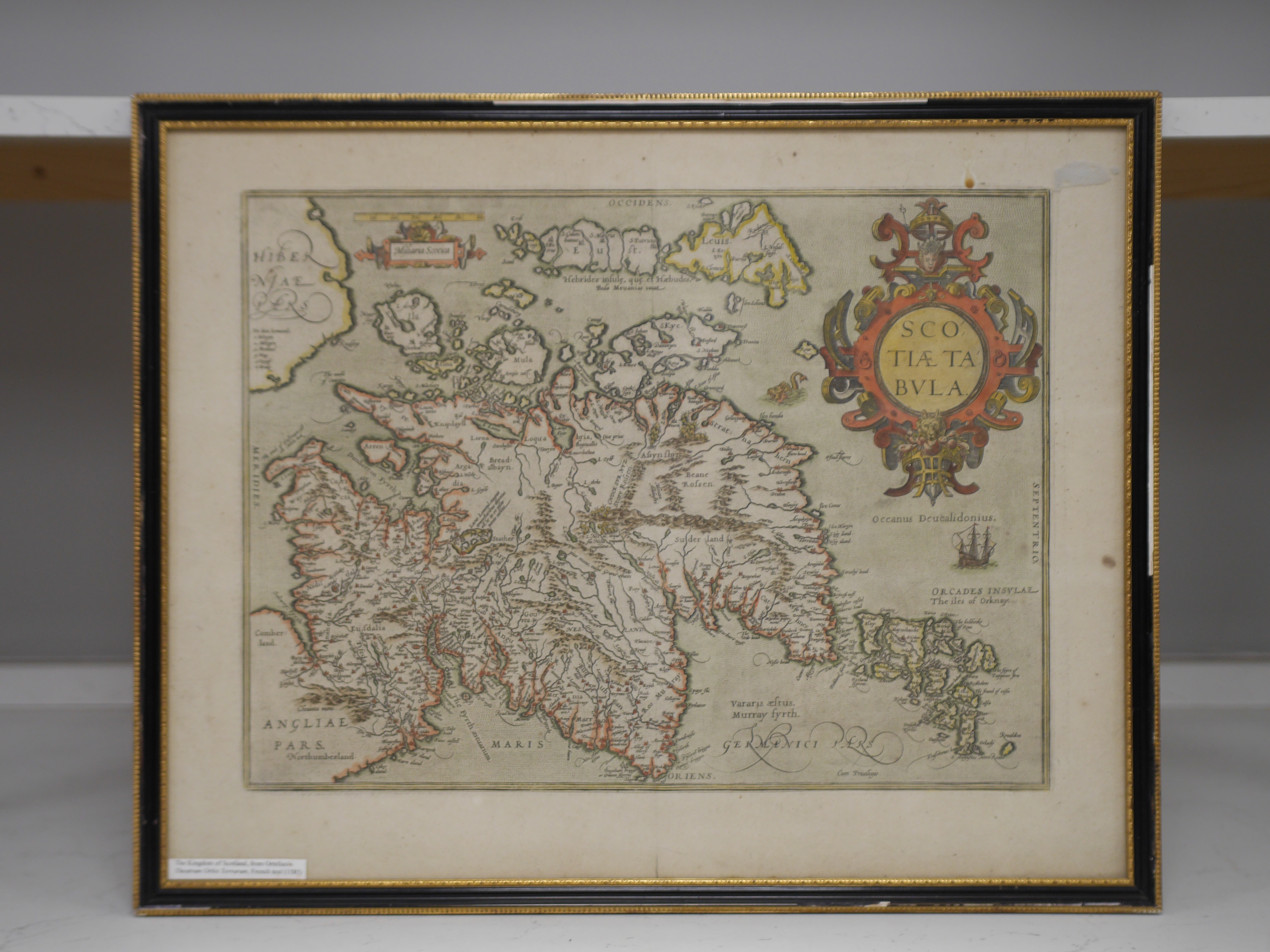 Abraham Ortelius (1527-1598), coloured engraved map, The Kingdom of Scotland, text verso, 44 x 55cm. Condition - fair